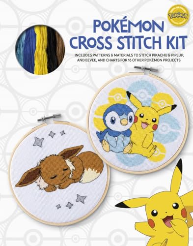 PokeMon Cross Stitch Kit: Includes Patterns and Materials to Stitch Pikachu & Piplup, & Evee, and Charts for 16 Other PokeMon Projects von David & Charles